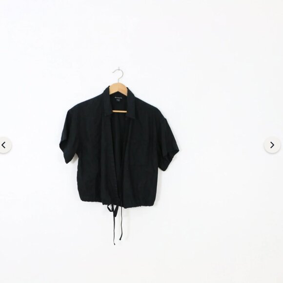 *Athleta Black Playa Linen Tie Top - Picture 6 of 10